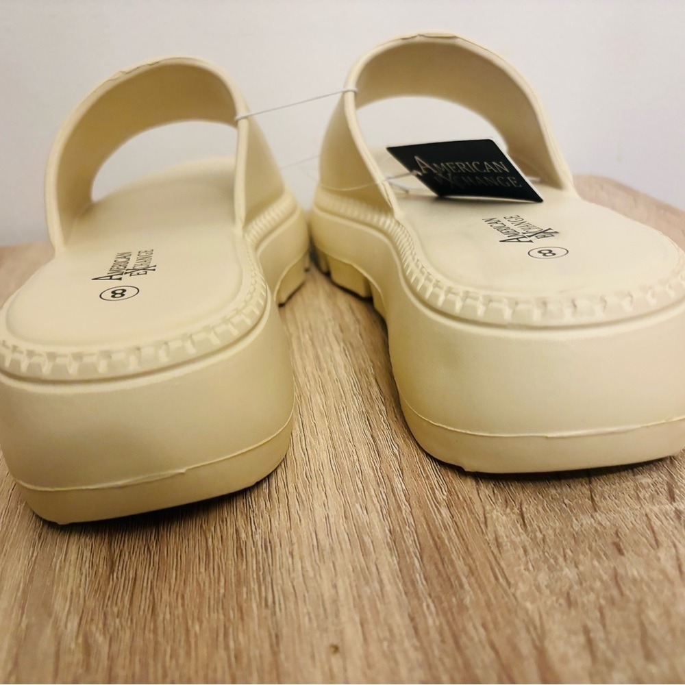 American Exchange Cream Platform Shoes Slides - Picture 6 of 10